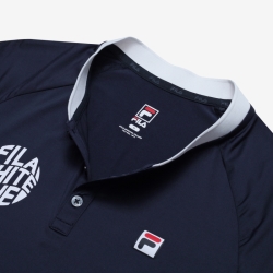 Fila White Line Functional Mesh - Miesten Poolopaita - Laivastonsininen | FI-19180